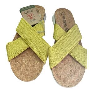 Arcopedico Pantanal Mustard Cross-Strap Cork Sandals